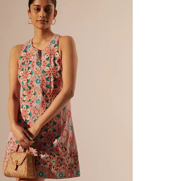 Anthropologie Embroidered & Appliqued Shift Dress - Picture 5 of 13